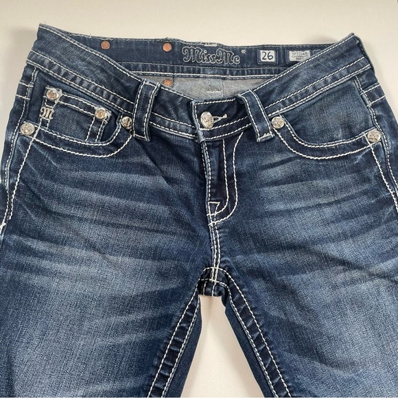 Miss Me Bootcut Jeans JP5534B Embroidered Fleur-de-Lis Wings  Sz 26 - Picture 5 of 14